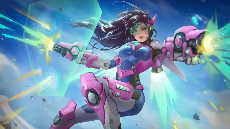 overwatch, jet suit, nice girl, games, anime, beautiful girl, anime girls, magic barrier, arts, diva, d.va Live Wallpaper