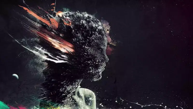 girls, abstractions, paint, black background Live Wallpaper