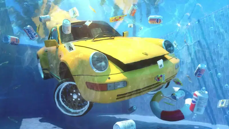 swimming pool, car in the pool, auto - moto Live Wallpaper