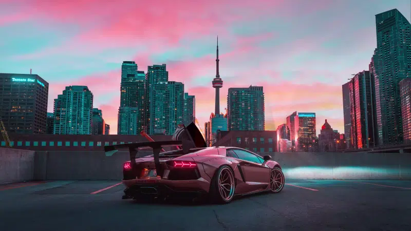 auto - moto, cities, lamborghini aventador, lamborghini, evening, lamborghini Live Wallpaper