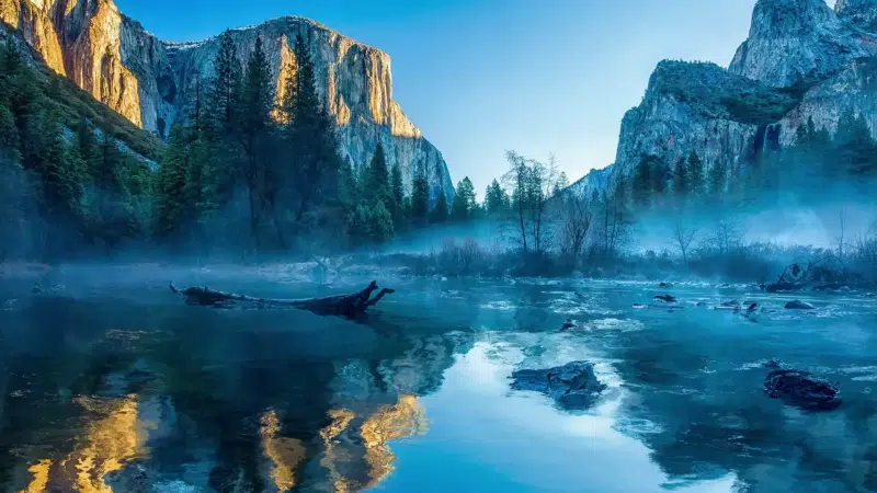 fog, landscapes - nature, river, mountains Live Wallpaper
