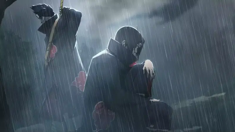 akatsuki, anime, night, arts, rain, kisame hoshigaki, itachi uchiha Live Wallpaper