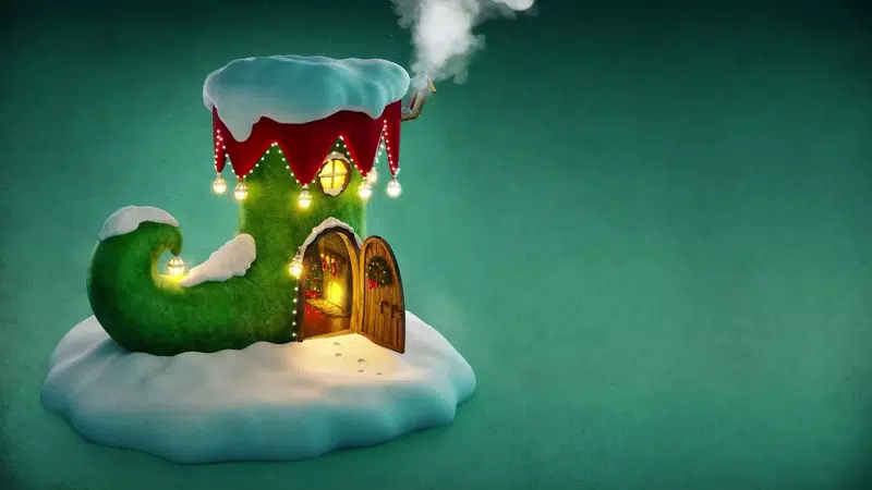 the gnomes house, different, new year, new years house Live Wallpaper