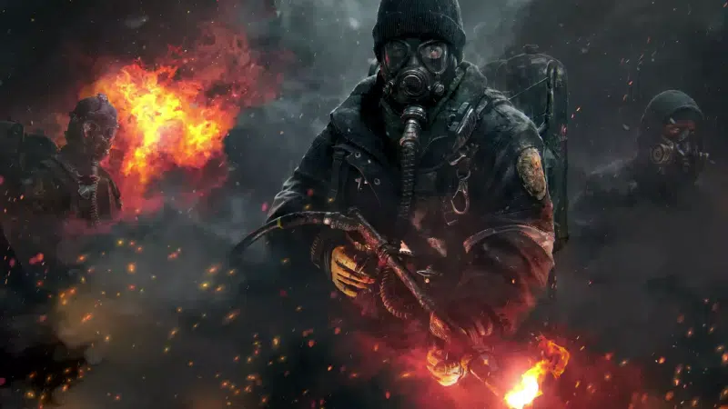 fire, flamethrower, games, tom clancys, gas mask, arts, division Live Wallpaper