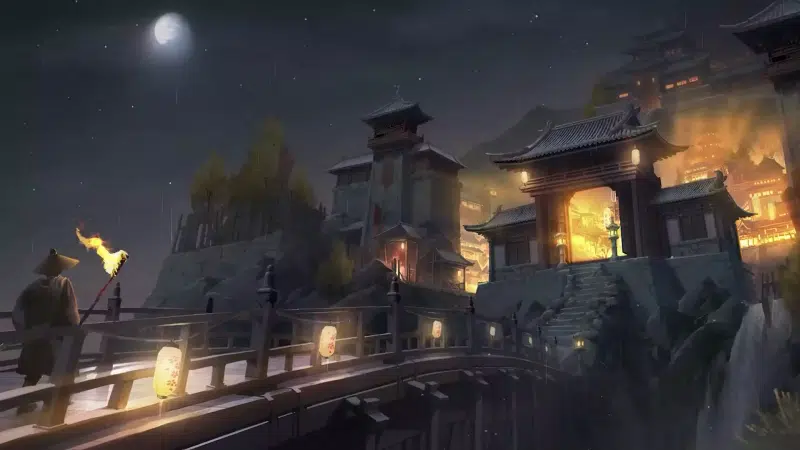 rain, anime, night, the city at night, cities, arts Live Wallpaper