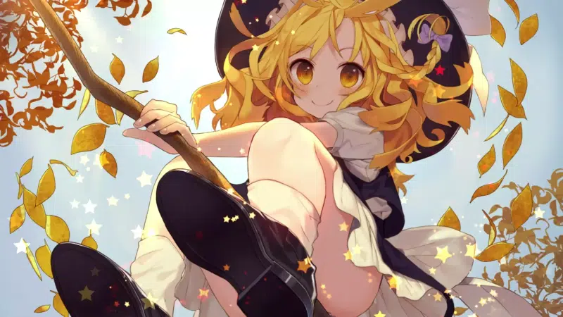 arts, anime girls, the sorceress, witch, anime, sweet little witch, marisa kirisame, a summer days dream, hat Live Wallpaper