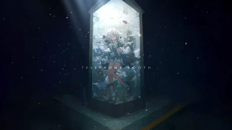 water, sinking, anime, telephone booth, anime girls, arts Live Wallpaper