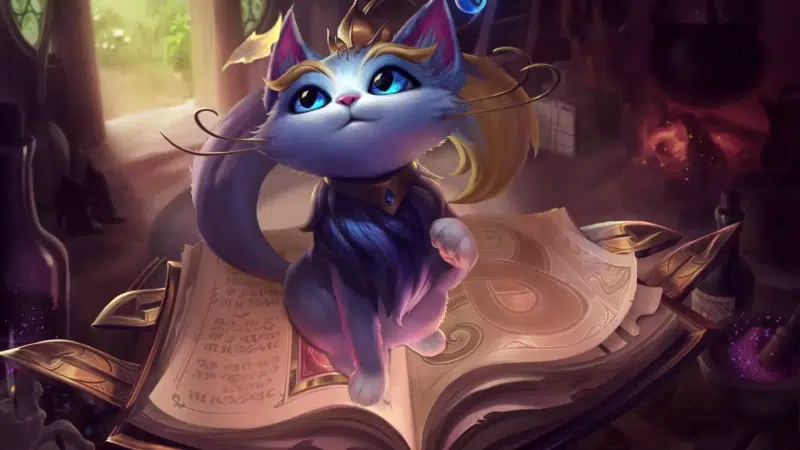 the magic cat, yumi, arts, the magical cat, yuumi, league of legends, games, animals, lol Live Wallpaper