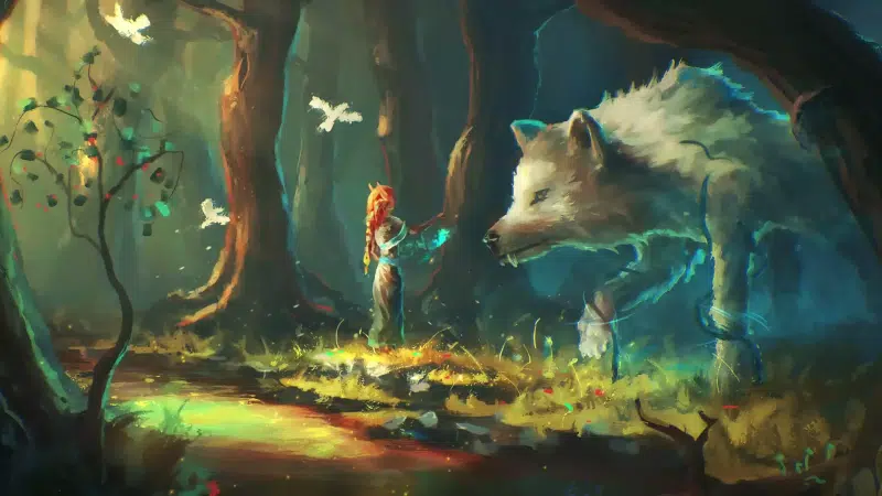 arts, animals, anime, anime girls, lupus, keeper of the forest, forest Live Wallpaper