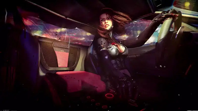 arts, blood, games, cyberpunk, driving, girls Live Wallpaper