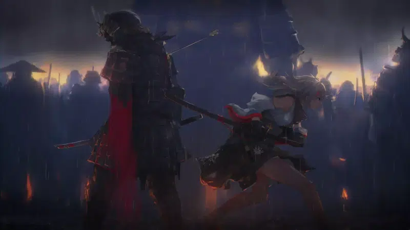 arts, samurai, arrow, battlefield, katana, asura, samurai girl, anime Live Wallpaper