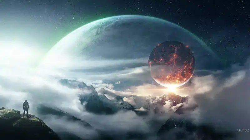 collision of planets, arts, space, planet, stars Live Wallpaper