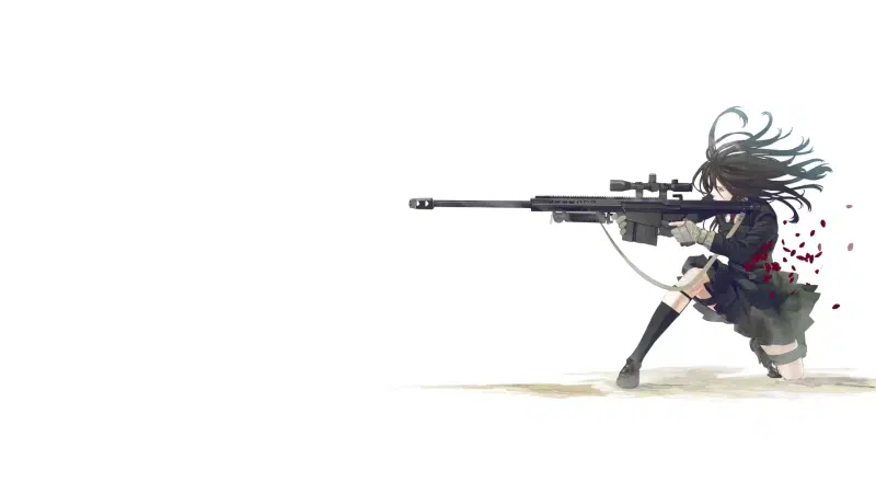 weapon, sniper, sniper rifle, anime, anime girls, shot, arts Live Wallpaper