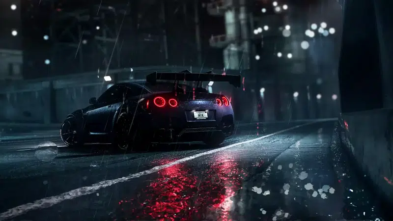nissan gt-r, auto - moto, nissan, rain, night, the city at night, cities Live Wallpaper