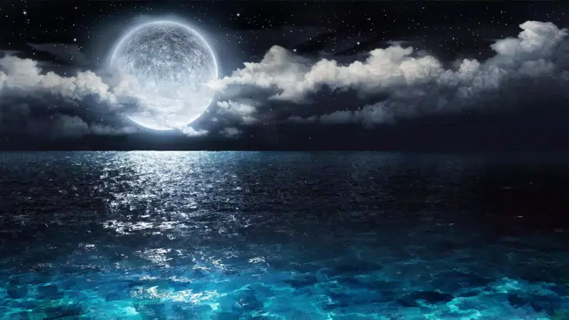 full moon, full moon, moon, landscapes - nature, sea, sky Live Wallpaper