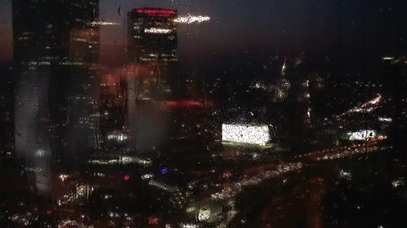 the city from the window, the city at night, cities, night, rain Live Wallpaper