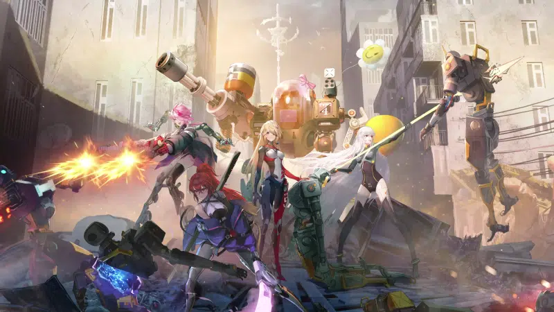fantasy tower, frigg, ruins, spear, mecha, robots, sword, anime, tower of fantasy, nemesis, cities, games, battlefield, anime girls, arts, the ruined city Live Wallpaper