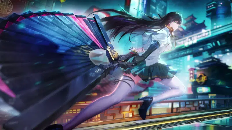 fantasy tower, lin, tower of fantasy, games, stockings, cities, skirt, anime, fan, anime girls, arts Live Wallpaper
