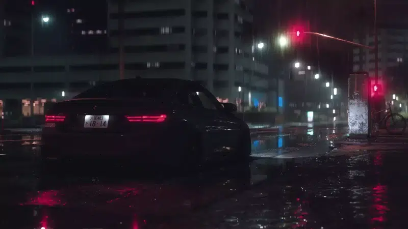 bmw, street, car, rain, beha, bmw m4, auto - moto, cities Live Wallpaper