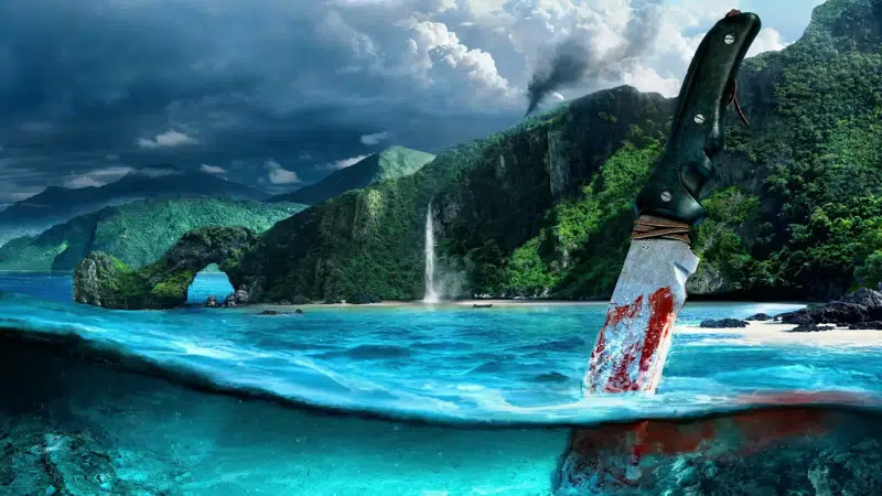 far edge 3, islands of hands, the island from far cry 3, rook islands, far cry 3, arts, ocean, rook island, knife, blood, games Live Wallpaper