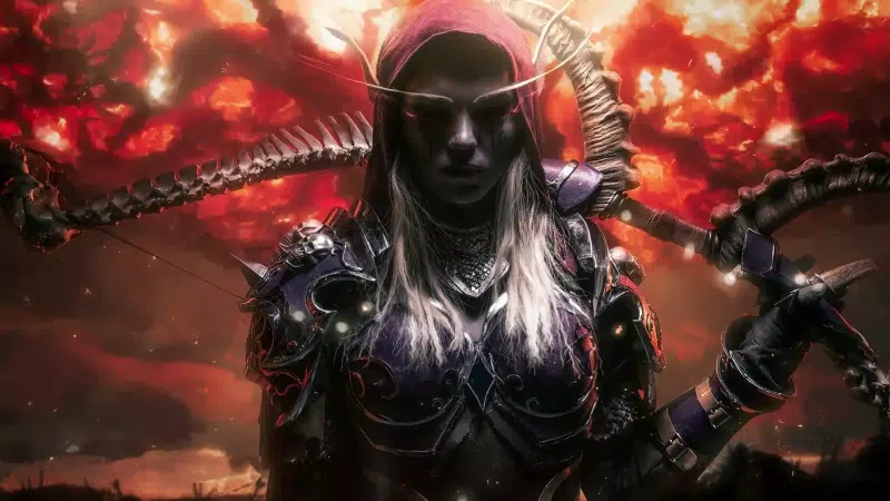 anime, elf, games, warcraft, anime girls, explosion, archer, sylvanas windrunner, arts Live Wallpaper