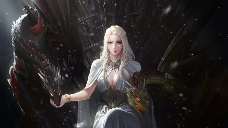 arts, daenerys, dragon, throne, movies, mother of dragons, daenerys targaryen, game of thrones Live Wallpaper