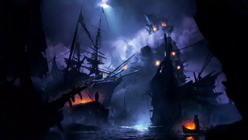 pirate ship, battle at sea, ship, ship, pirates, pirate attack, sea battle, arts Live Wallpaper
