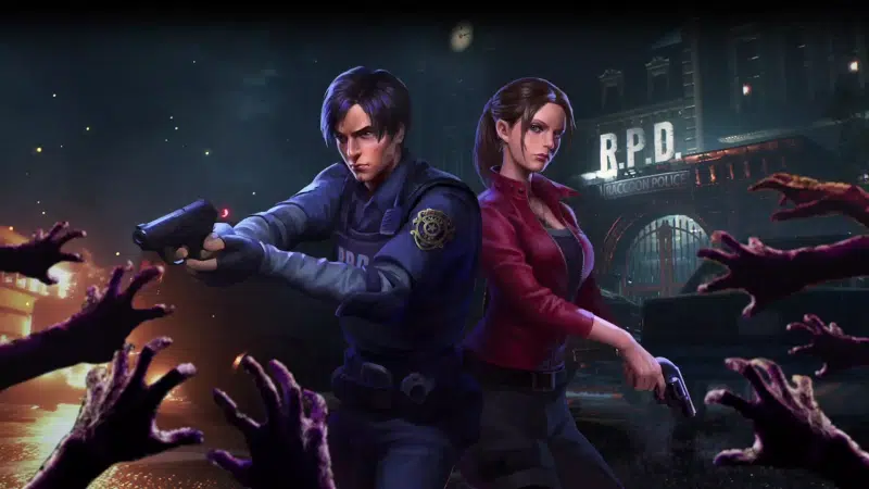 police station, leon scott kennedy, policeman, leon scott kennedy, claire redfield, resident evil, arts, games, claire redfield, zombie night Live Wallpaper