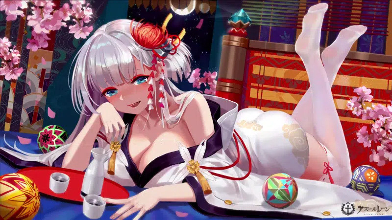 anime, the seductress, beautiful girl, games, sakura, arts, big breasts, shoukaku, the azure way, anime girls, azur lane, stockings Live Wallpaper