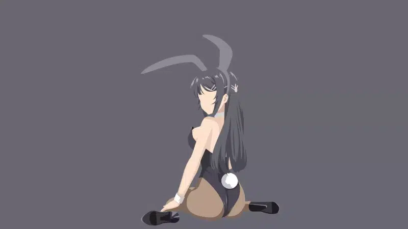 rascal does not dream of bunny girl senpai, arts, anime girls, tail, a shadow, ears, mai sakurajima, anime, bunny costume Live Wallpaper