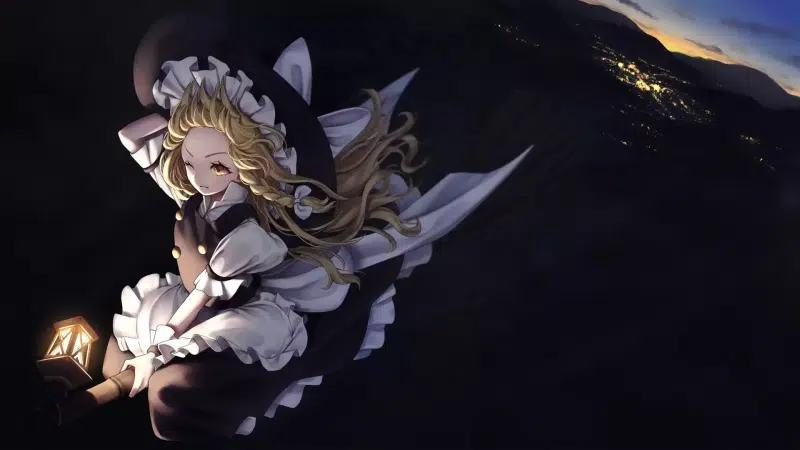 cute witch, witch, cute girl, marisa kirisame, nice girl, sweet little witch, anime girls, anime, the sorceress, arts, a summer days dream, broomstick Live Wallpaper
