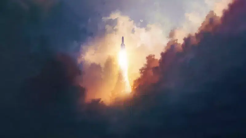 rocket, arts, the clouds, sky Live Wallpaper