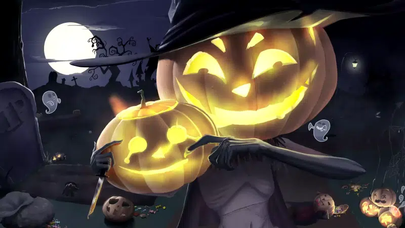 grave, night, moon, pumpkin, halloween, the ghost, arts, halloween Live Wallpaper