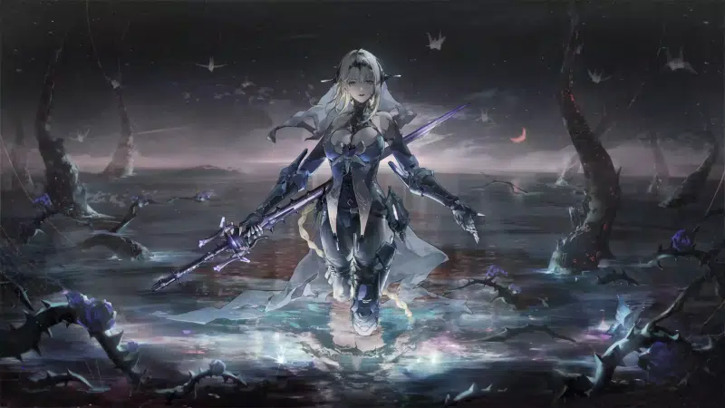 arts, big breasts, anime, punishment: grey raven, games, petals, frankenstein, anime girls, bianca, night, punishing: gray raven Live Wallpaper