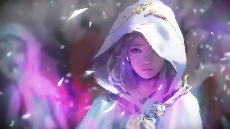 anime, elf, blond hair, arts, fantasy, anime girls, blue eyes, long hair, wlop Live Wallpaper