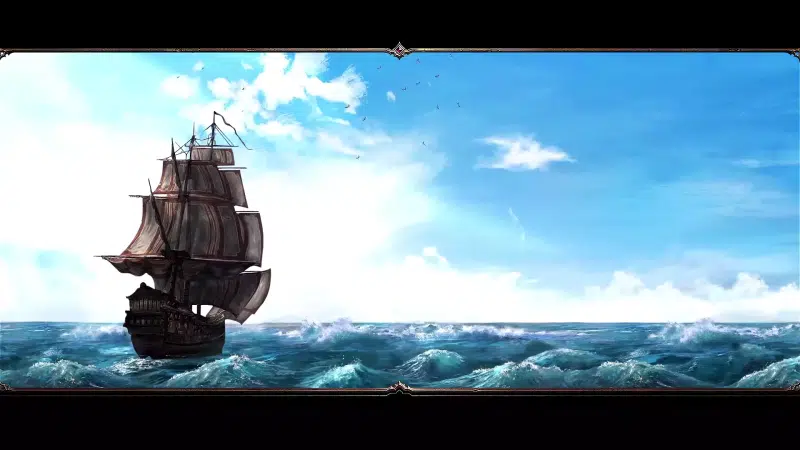 lady o war, sea, sky, arts, the waves, divinity: original sin 2, games, ship, bird Live Wallpaper