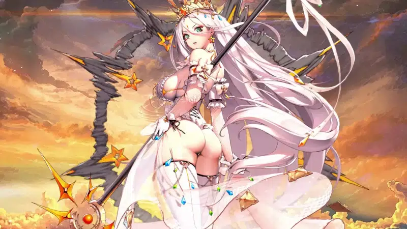 anime girls, arts, crown, destinys child, destiny child, anime, goddess, games, stick, god Live Wallpaper