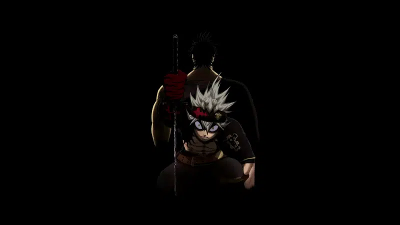 asta, black background, anime, sword, black clover, yami sukehiro, arts Live Wallpaper