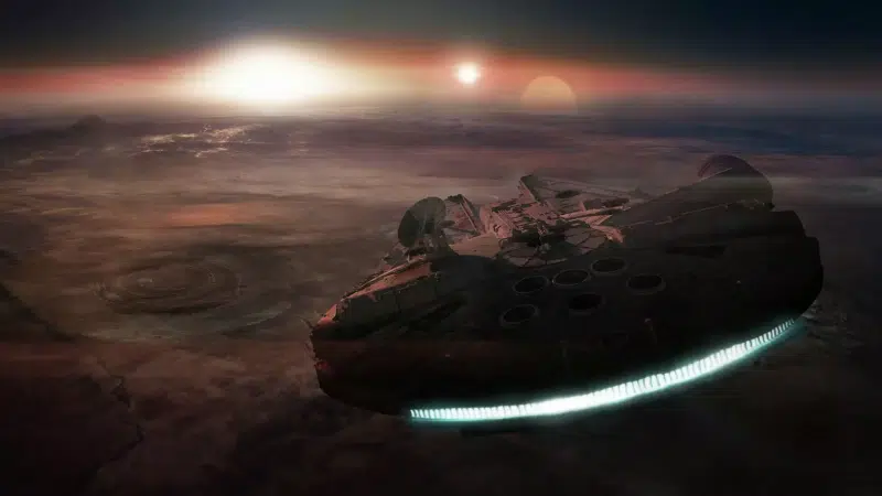 the millennium falcon, movies, fantasy, neon, star wars, star wars, the spaceship, millennium falcon, arts Live Wallpaper