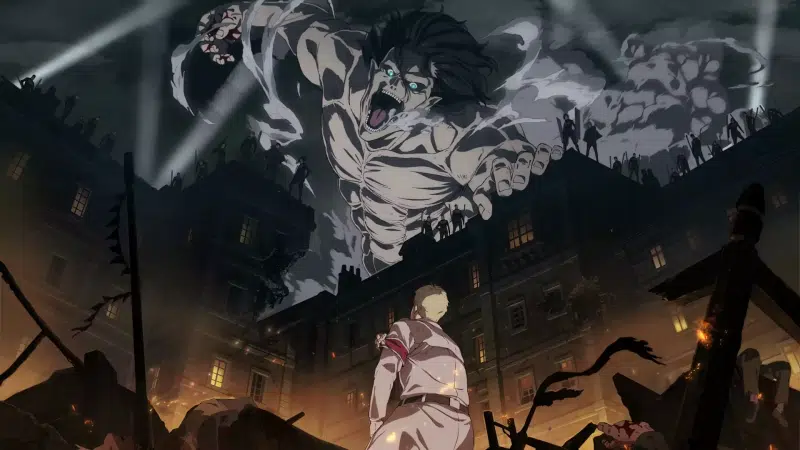 titan, titan is a loner, anime, eren yeager, the ruined city, attack on titan, cities Live Wallpaper