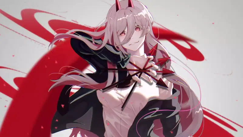chainsaw man, horns, power, arts, anime girls, anime, smile Live Wallpaper