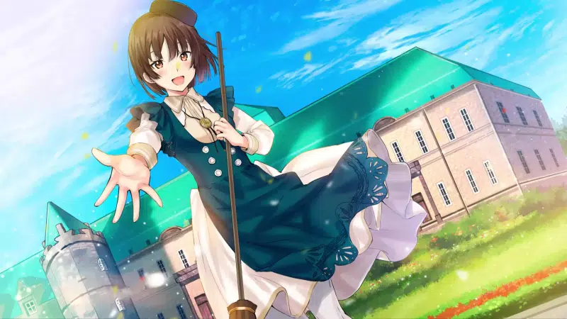 anime girls, anime, mansion, house, maid, maids uniform, broomstick, arts Live Wallpaper