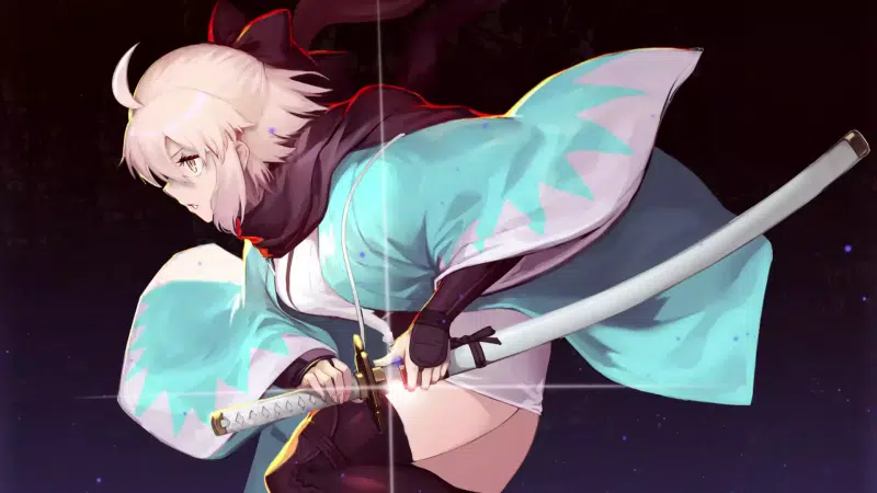 games, fate, anime, souji okita, fate-grand order, anime girls, bow, arts, katana Live Wallpaper