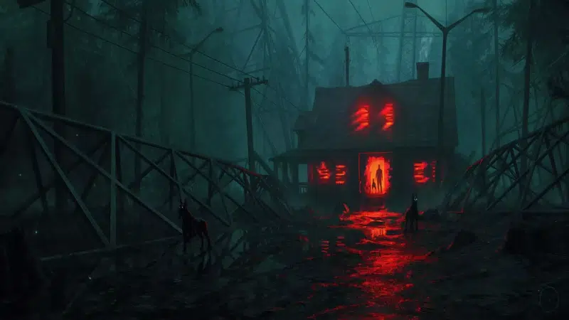 dog, night, scary house, gloomy house, mysticism - horror Live Wallpaper