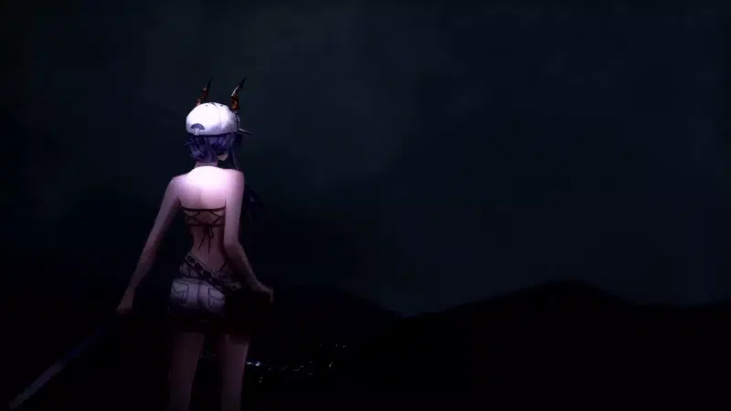 chen, games, anime girls, arknights, thunderstorm, anime, night, drone Live Wallpaper