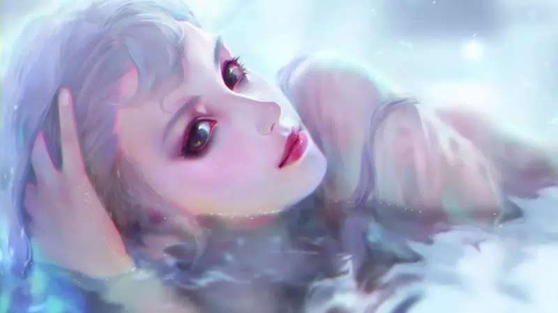 anime, beautiful girl, water, wet, anime girls, arts, wet Live Wallpaper