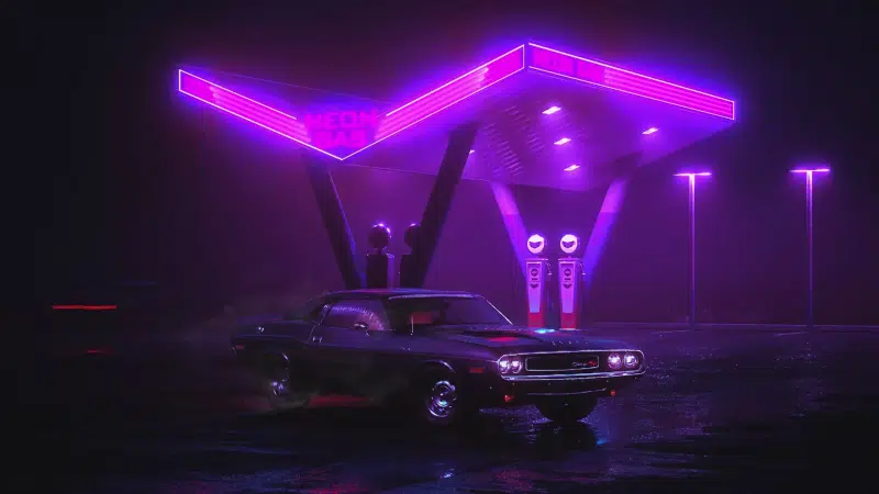 refill, night, ford mustang, neon, auto - moto, oil car Live Wallpaper