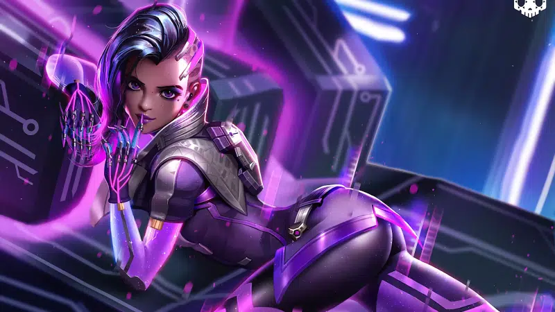 arts, overwatch, games, anime, sombra, anime girls, neon Live Wallpaper
