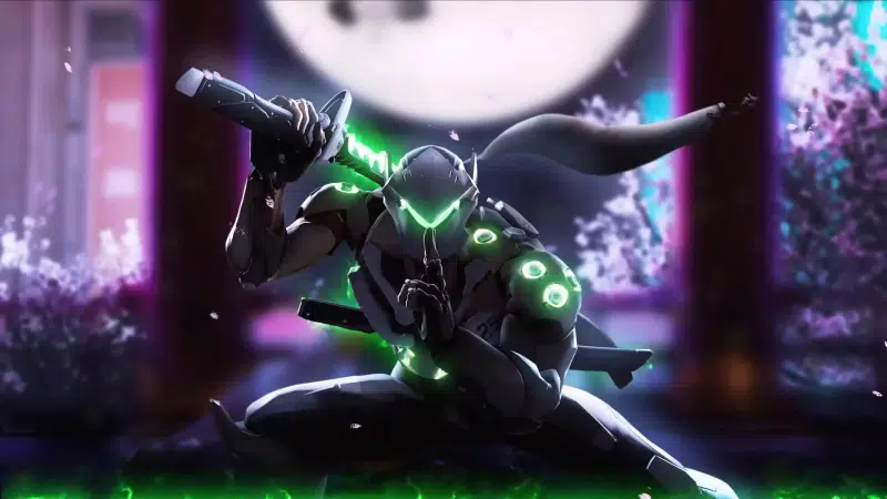 overwatch, games, katana, sword, genji, ninja, neon, genji, arts Live Wallpaper