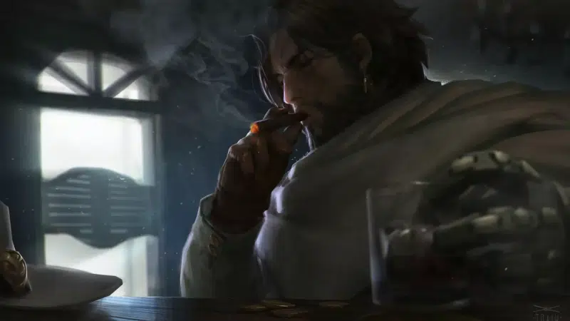 mccree, anime, games, mccree, overwatch, saloon, bar Live Wallpaper